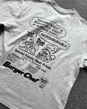ヘザーグレーバックプリントTシャツ　S0308