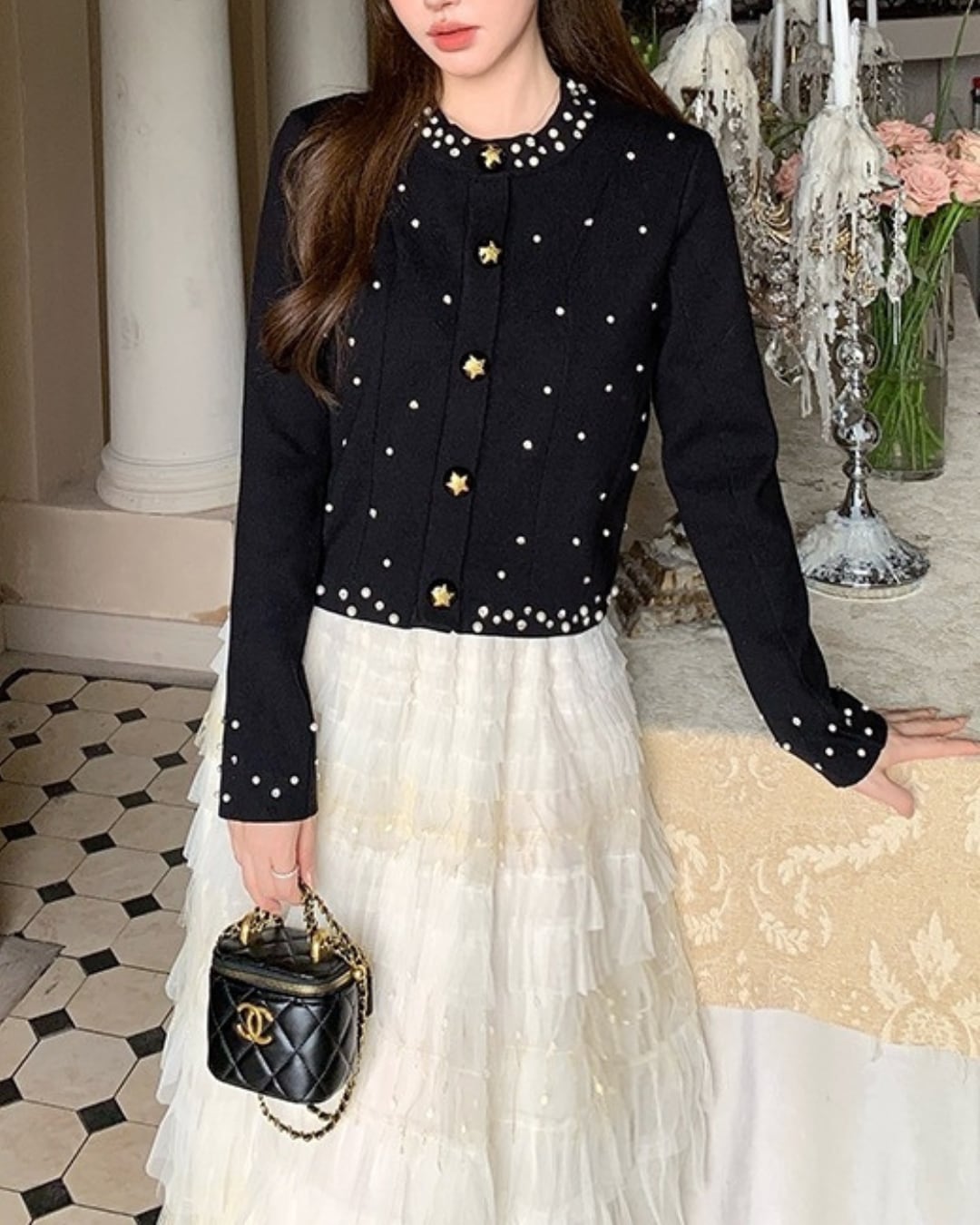 スターストーンシャインカーディガン 25W08277