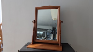 チーク　スタンドミラー Vintage Teak Dressing Table Mirror H745mm　送料込