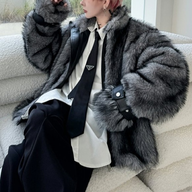 ルクスウルフ　フェイクファー　ボリュームジャケット　2カラー　LB1652