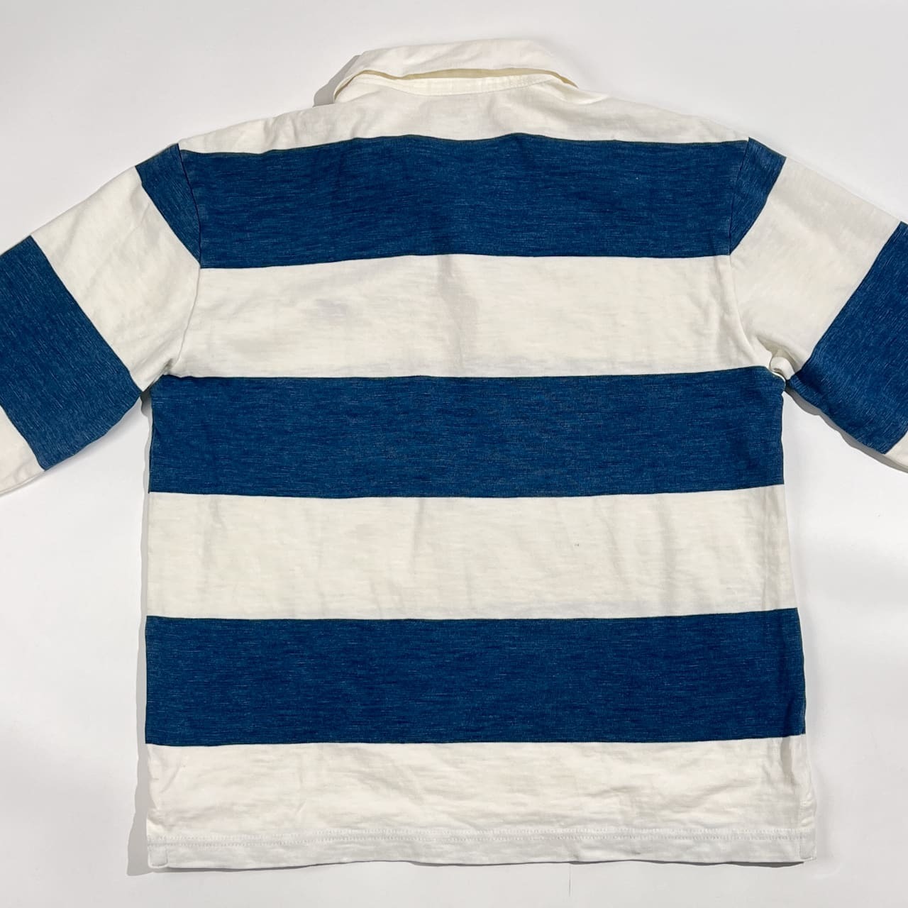 canterbury カンタベリー ボーダー 長袖 ラガーシャツ M/ホワイト×ブルー系 メンズ ラグビー
