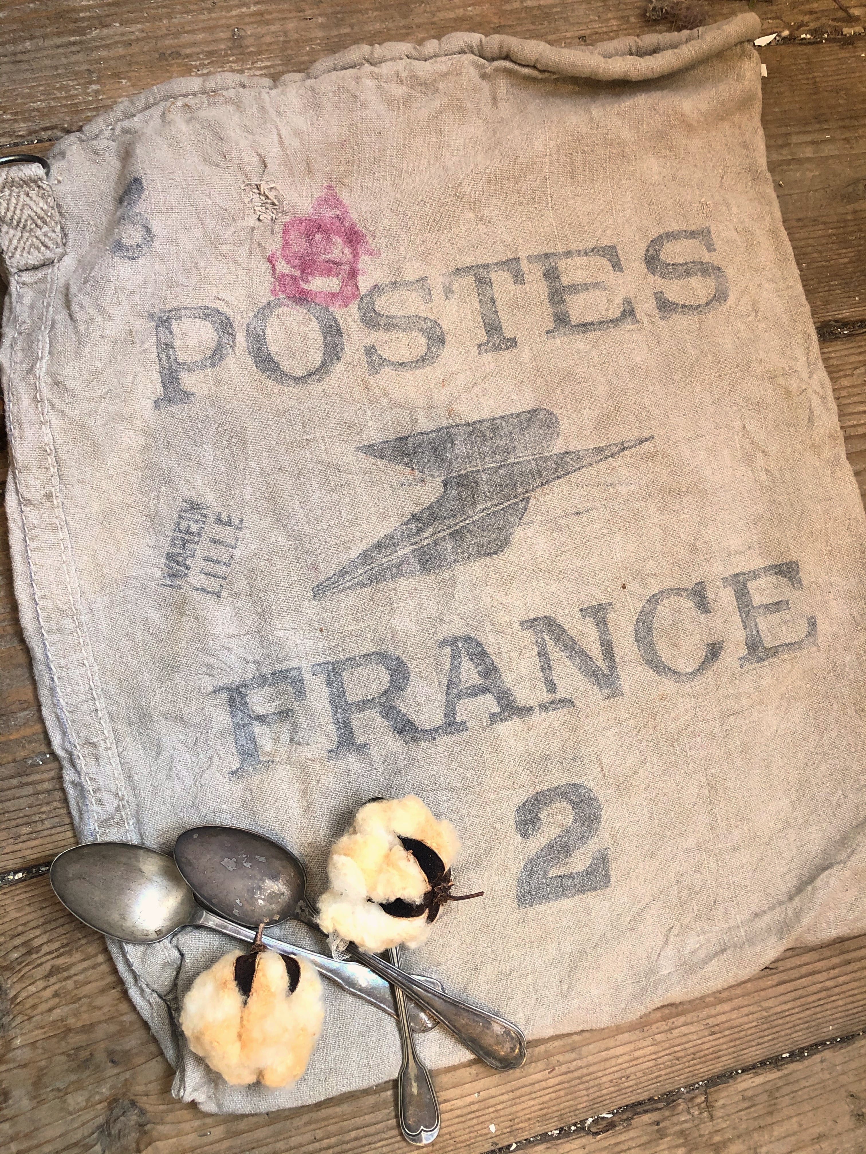 郵袋　ドイツ連邦郵便　リネンサック　キャンバス地　ブンデスポスト　麻袋 1点ならメール便可 ドイツ軍 リネン サンドバッグ デッドストック