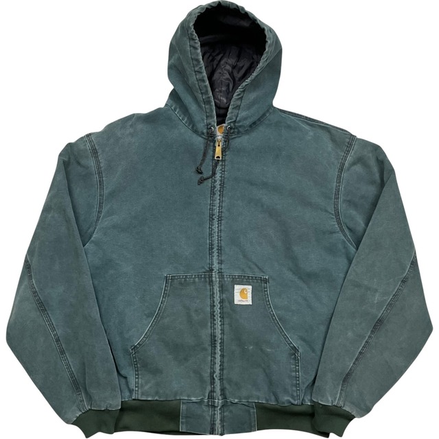 《M》Carhartt カーハート アクティブジャケット フェード フード 希少カラー エメラルドグリーン no.10571