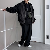 【受注予約:3月上旬入荷予定】異素材ドッキングフーディーvest/ブラック