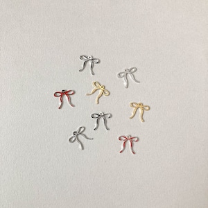 フラット華奢リボンのステンレスチャーム