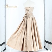 パーティドレス fine feathers ファインフェザーズ ワンピース ドレス 演奏会 発表会 カラードレス 結婚式 披露宴 前撮り 撮影 ブラウン系 ベージュ系 ゴールド系 高級感 光沢感 おしゃれ ドレスアップ フォーマルスタイル シンプルエレガンス レディース 結婚式二次会 上品 撮影会 華やか 結婚式用 フォーマルドレス