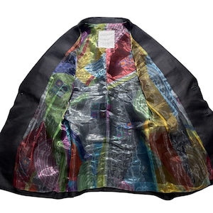 archive 1997ss YOHJI YAMAMOTO black silk jacket with see through lining