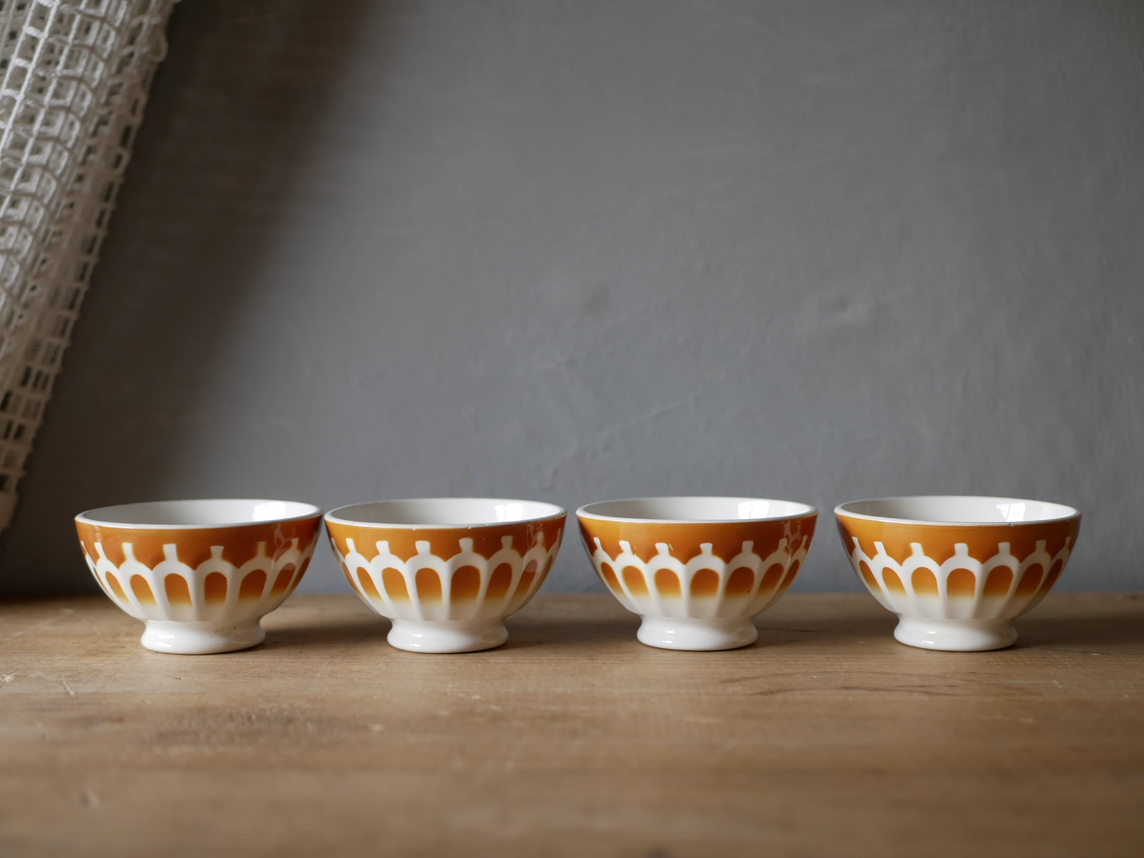 うろこ柄 ミニ カフェオレボウル フランスアンティーク ブロカントの