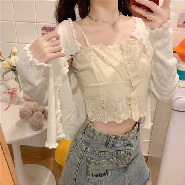 ニットセーター 薄手サマーショートジャケット ホワイトカーディガン ロング 夏物 1号婦人42108691070