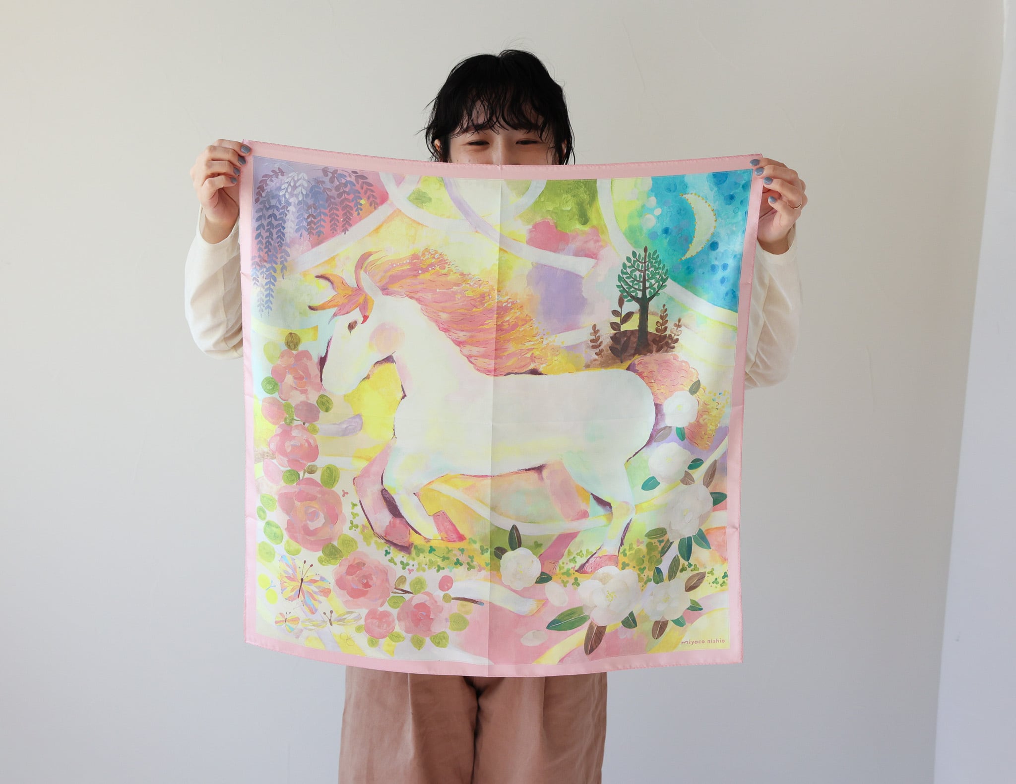 絵画「シルクロード～ 絨毯を織る少女」　水彩画 ペルシャ絨毯タブリーズ絵画 82×59cm（FP-22165） – ギャッベ