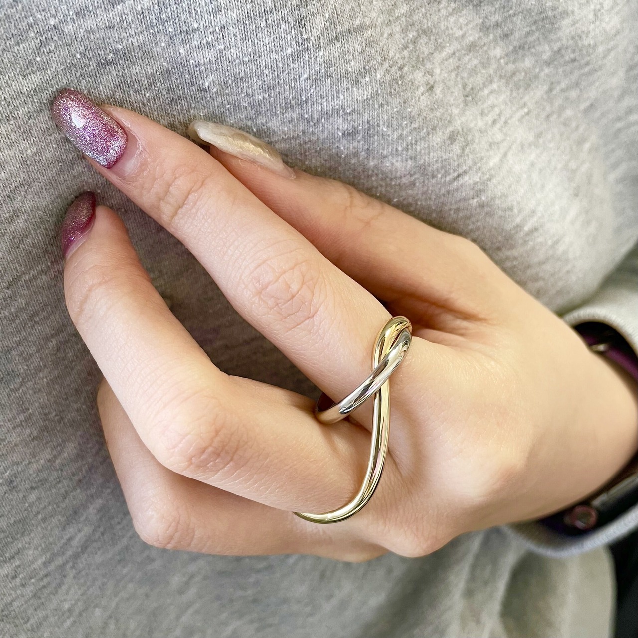 267R　mix colorダブルフィンガーリング　★　本田翼さん着用