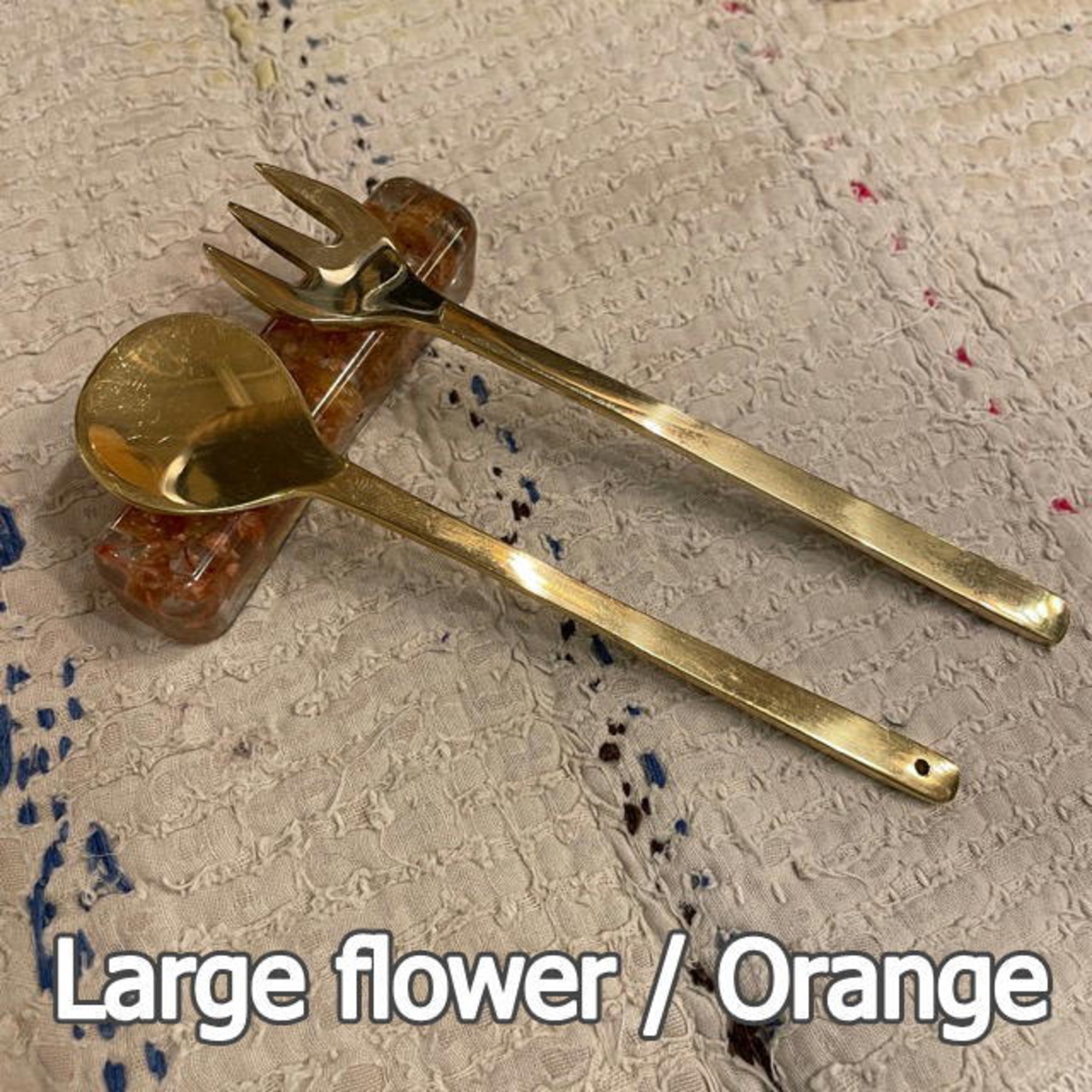 Candy-like cutlery rest large small flower 4type Orange Yellow Green Pink / キャンディーライクカトラリーレスト ラージフラワー スモールフラワー 全4種 箸置き カトラリーレスト 透明感 かわいい クリアカラー オレンジ イエロー グリーン ピンク  花柄 飴玉風 ギフト プレゼント キッチン雑貨