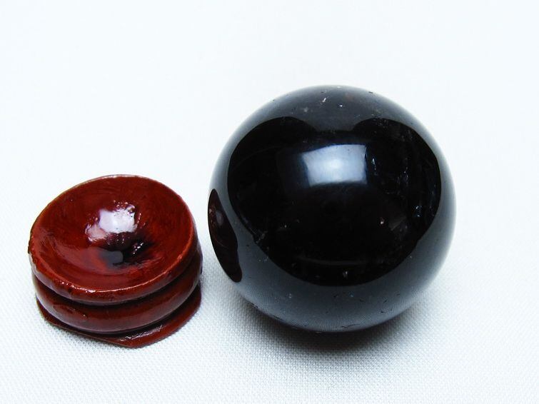 黒水晶 丸玉 34mm モリオン スフィア 置物 一点物 141-8236 | 天然石