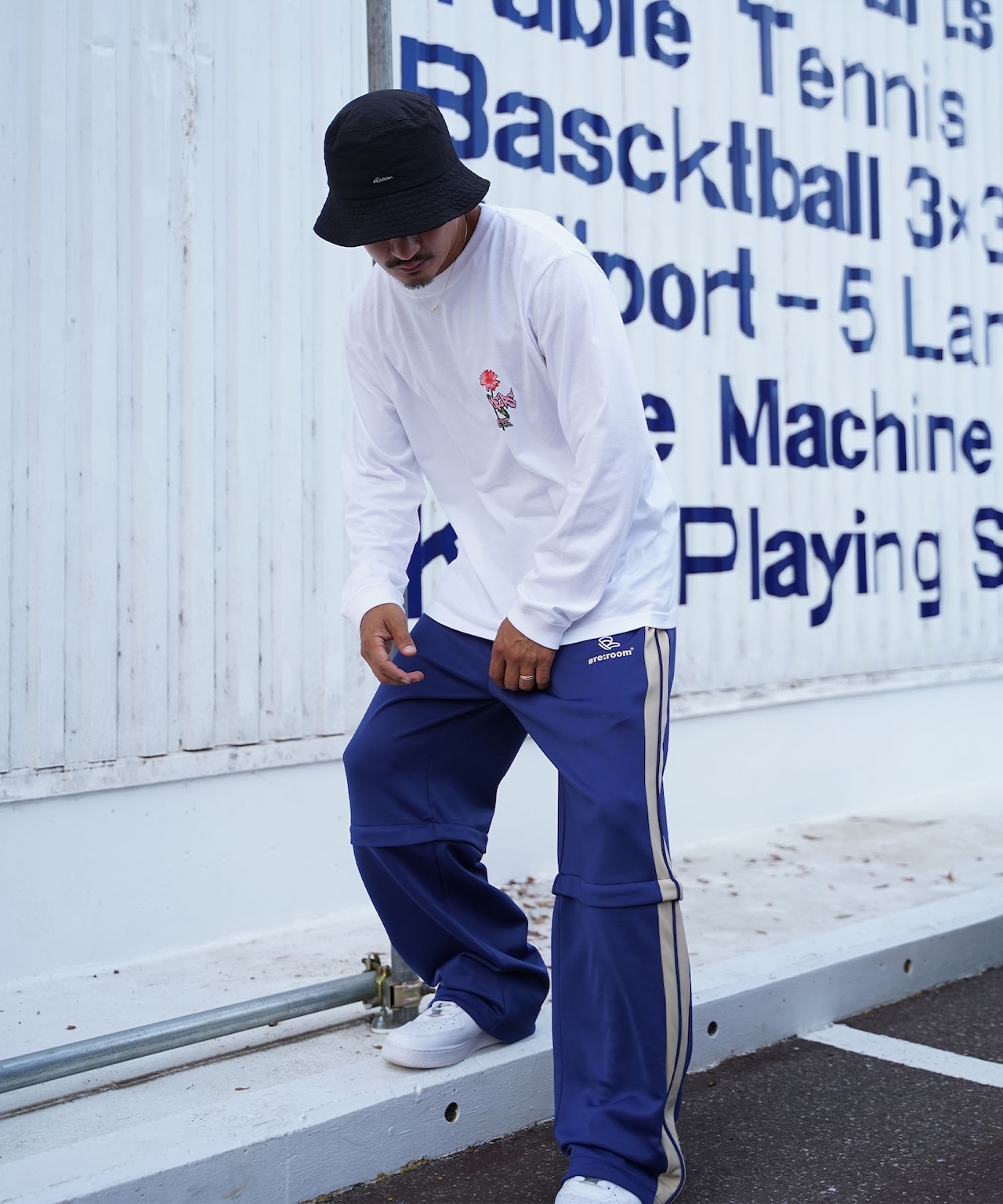 【#Re:room】SIDE LINE 2WAY WIDE TRACK PANTS［REP227］