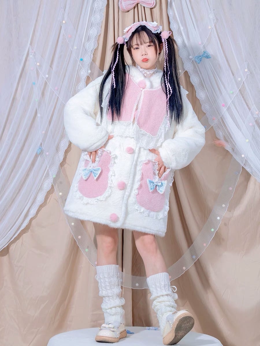 2カラー 】コート うさぎ フード アウター ジャケット 可愛い