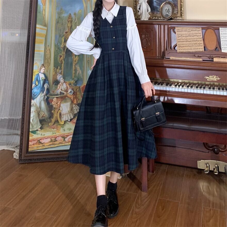 クラロリ セットアップ チェック柄 ロングスカート 控えめ 普段着使い