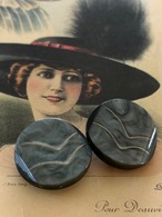 Japanese Vintageボタン レトロボタン 27mm グレー ゴールド マーブル調 アクセサリーパーツ デコレーション材