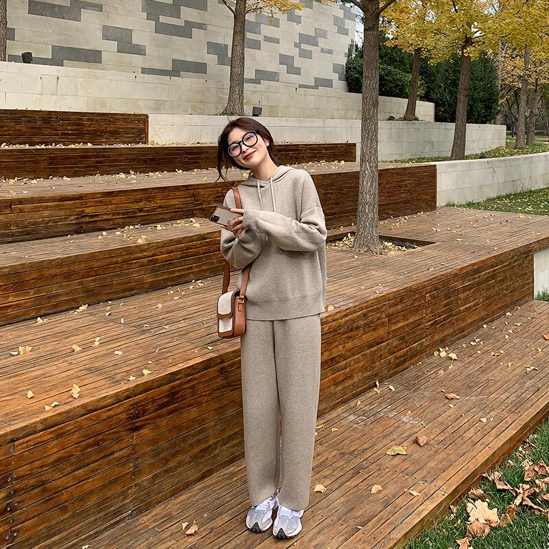 スプリングウールニットパンツ 春物 HUCHUJING96476982863