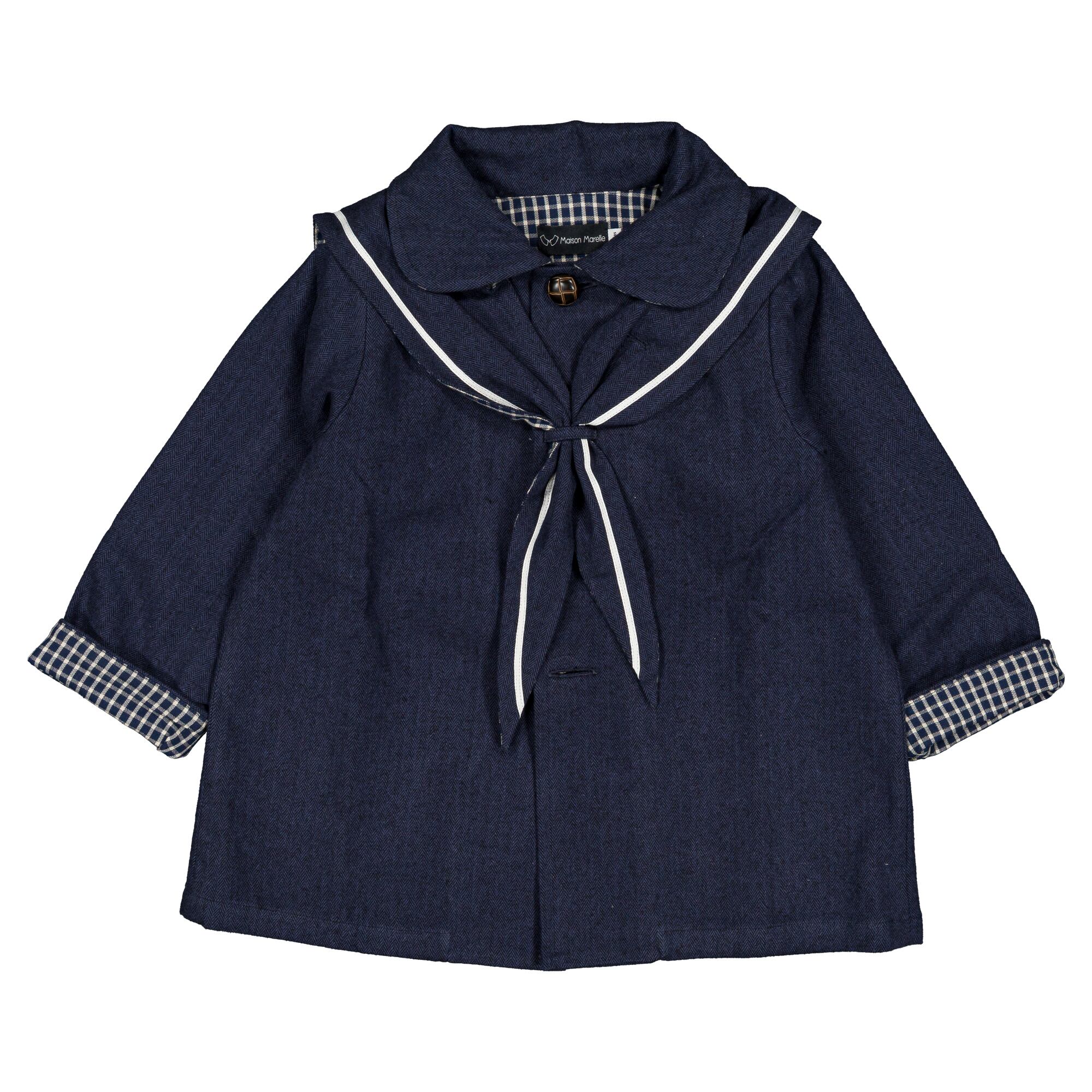 【予約・特典あり】Maison Marelle / jacket VOLTAIRE- blue chevron / 18m~5Y