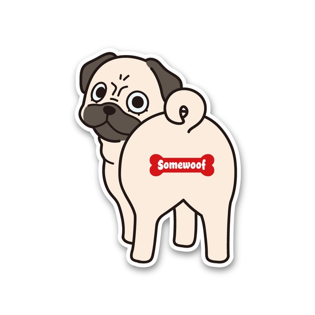 Somewoof  パグ　ステッカー [Pug / Sticker]