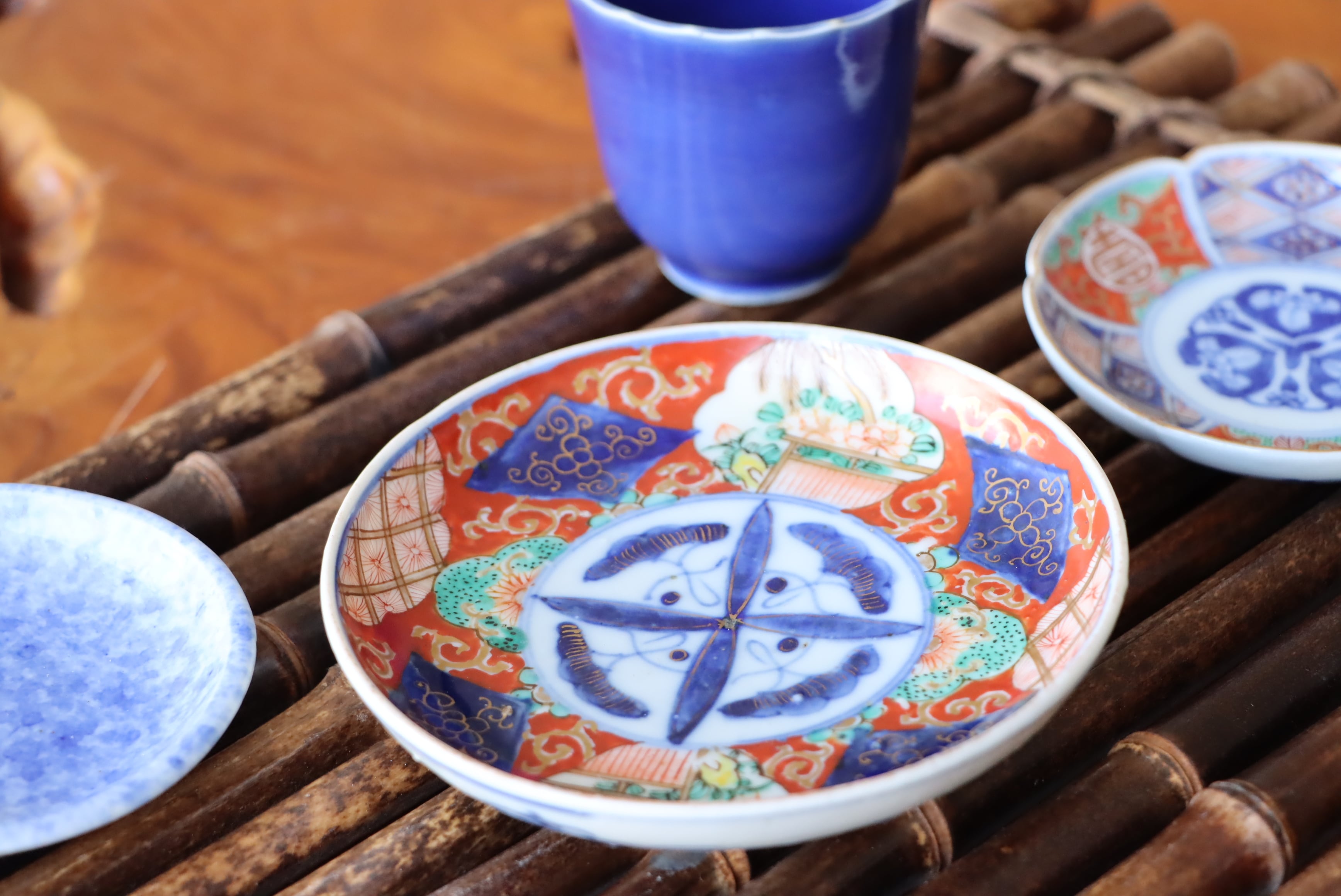 伊万里焼 色絵 花唐草文 小皿/Imari small plate | (有)新原美術