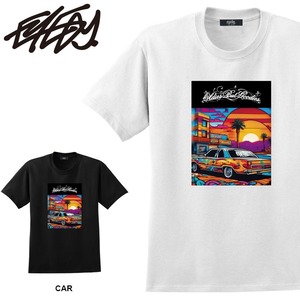 【eye-477ss】EYEDY アイディー CAR 車 ショートスリーブTシャツ 大きいサイズ WHTIE BLACK ホワイト ブラック ビッグシルエット 半袖 プリント かっこいい おしゃれ