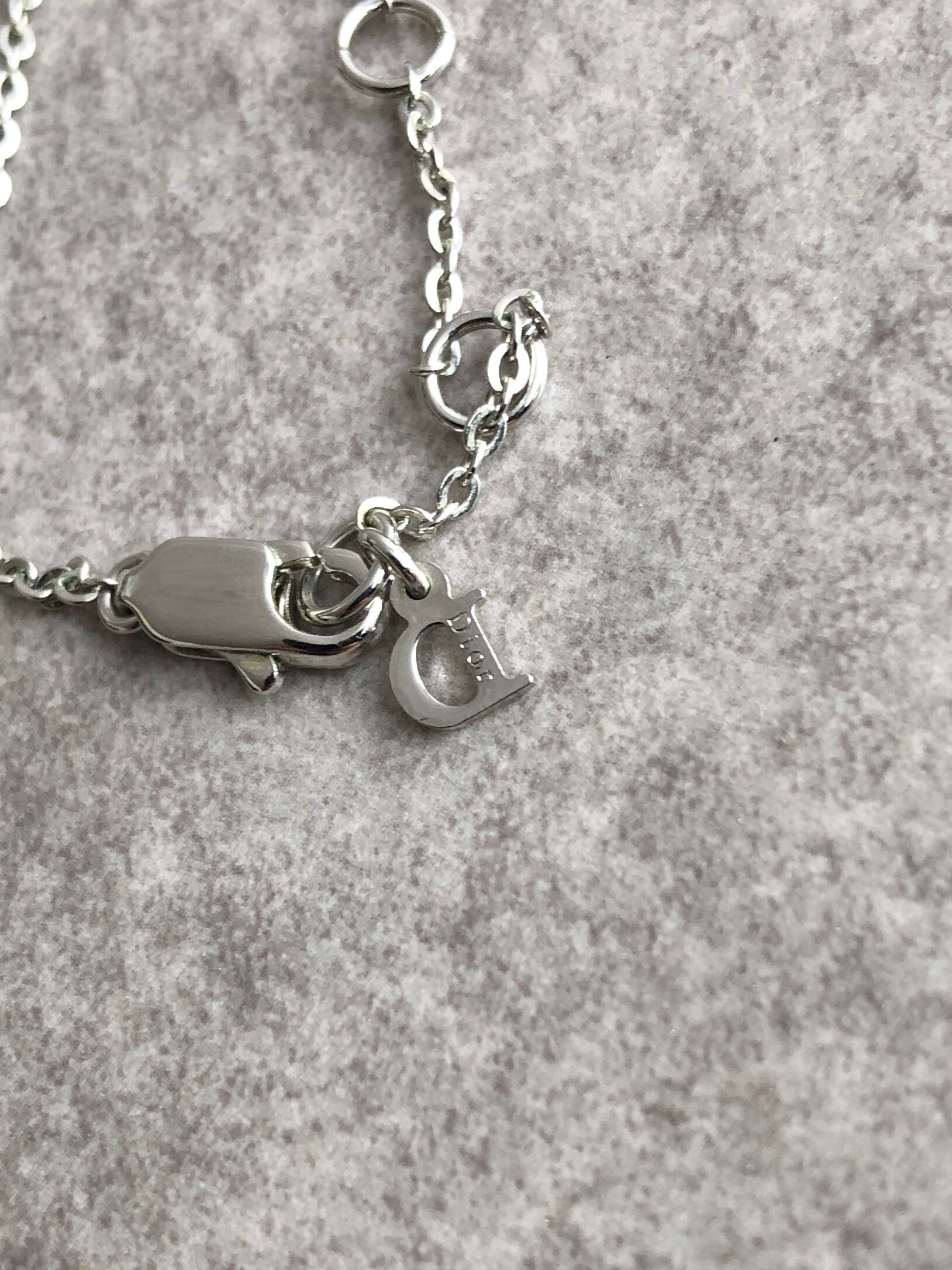 極美品/現行✨DIOR シルバー ネックレス 喜平 極太 ラインストーン