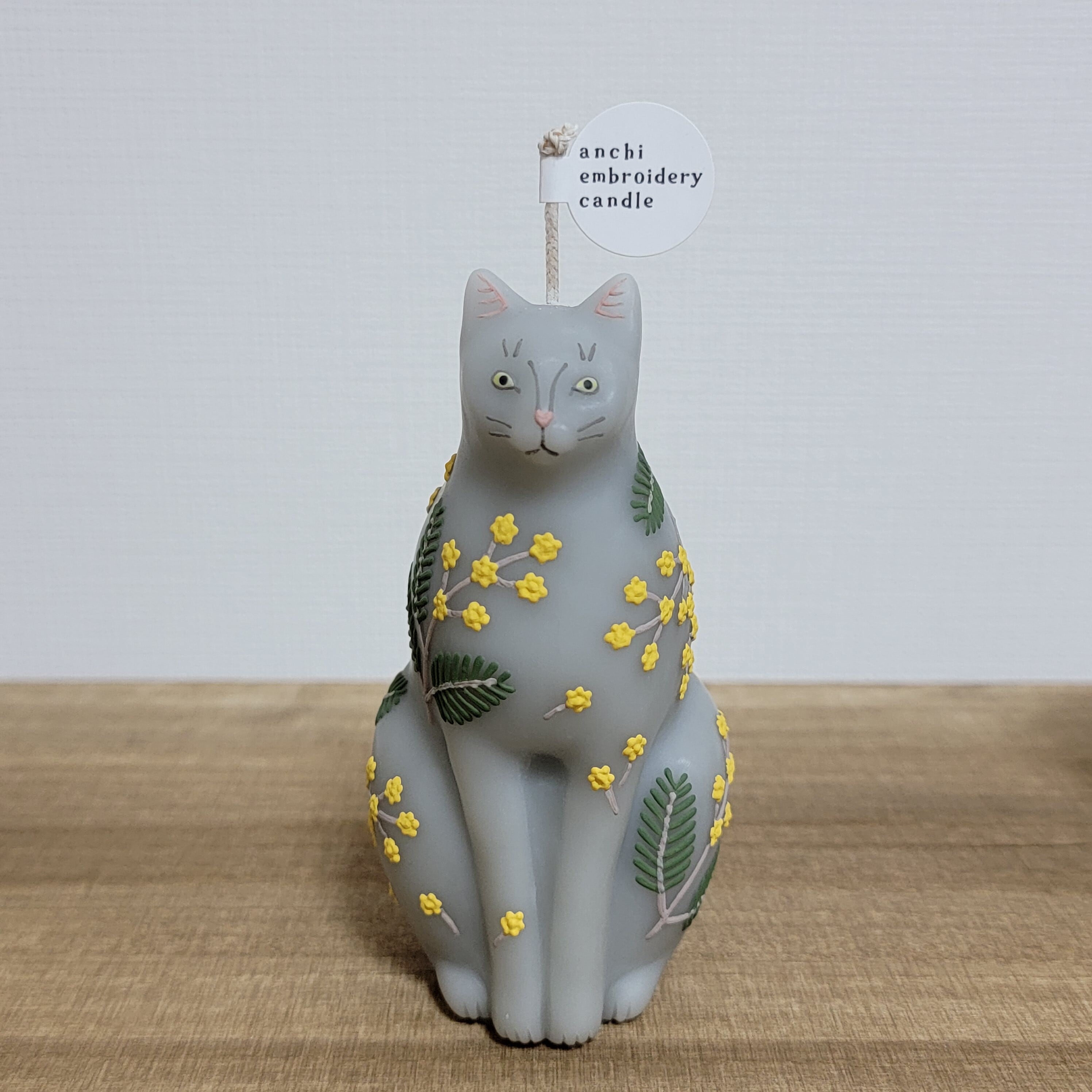 ミモザ猫 | anchi embroidery candle