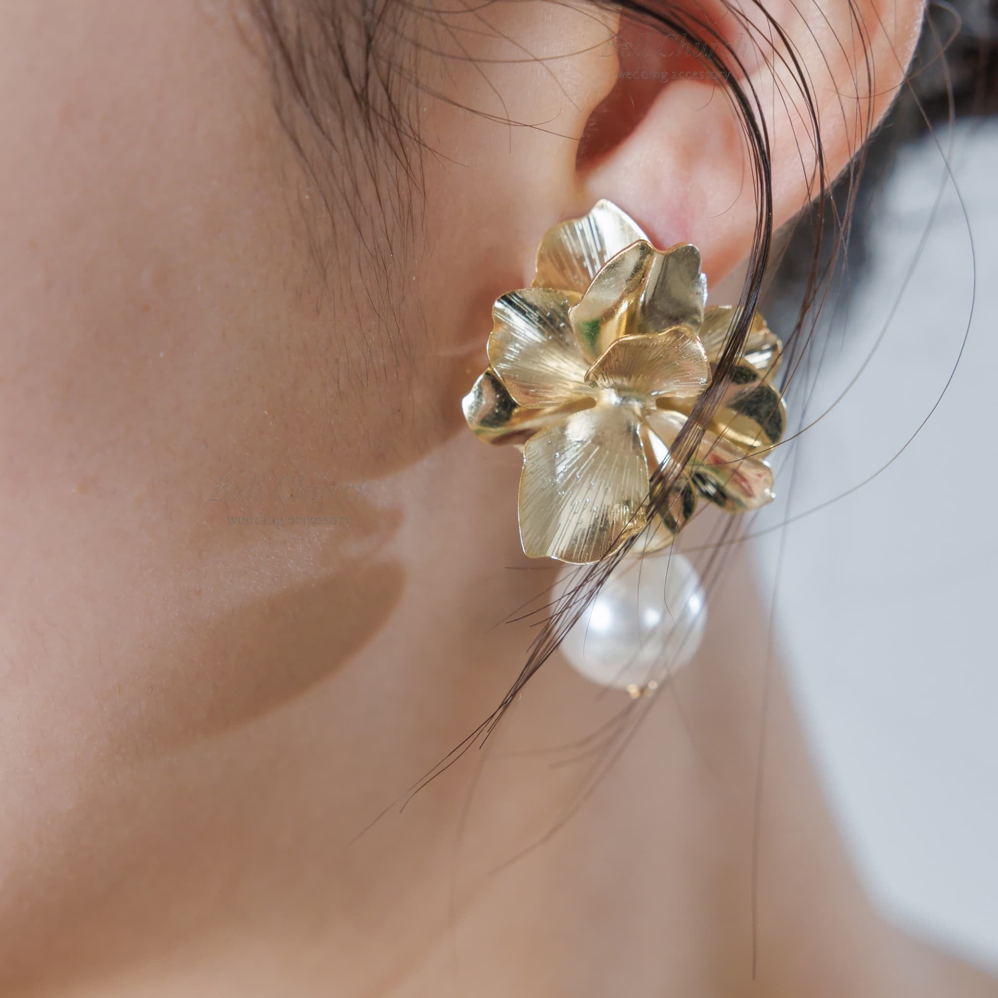 ウエディング ピアス イヤリング｜ニッケルフリー メタル パール