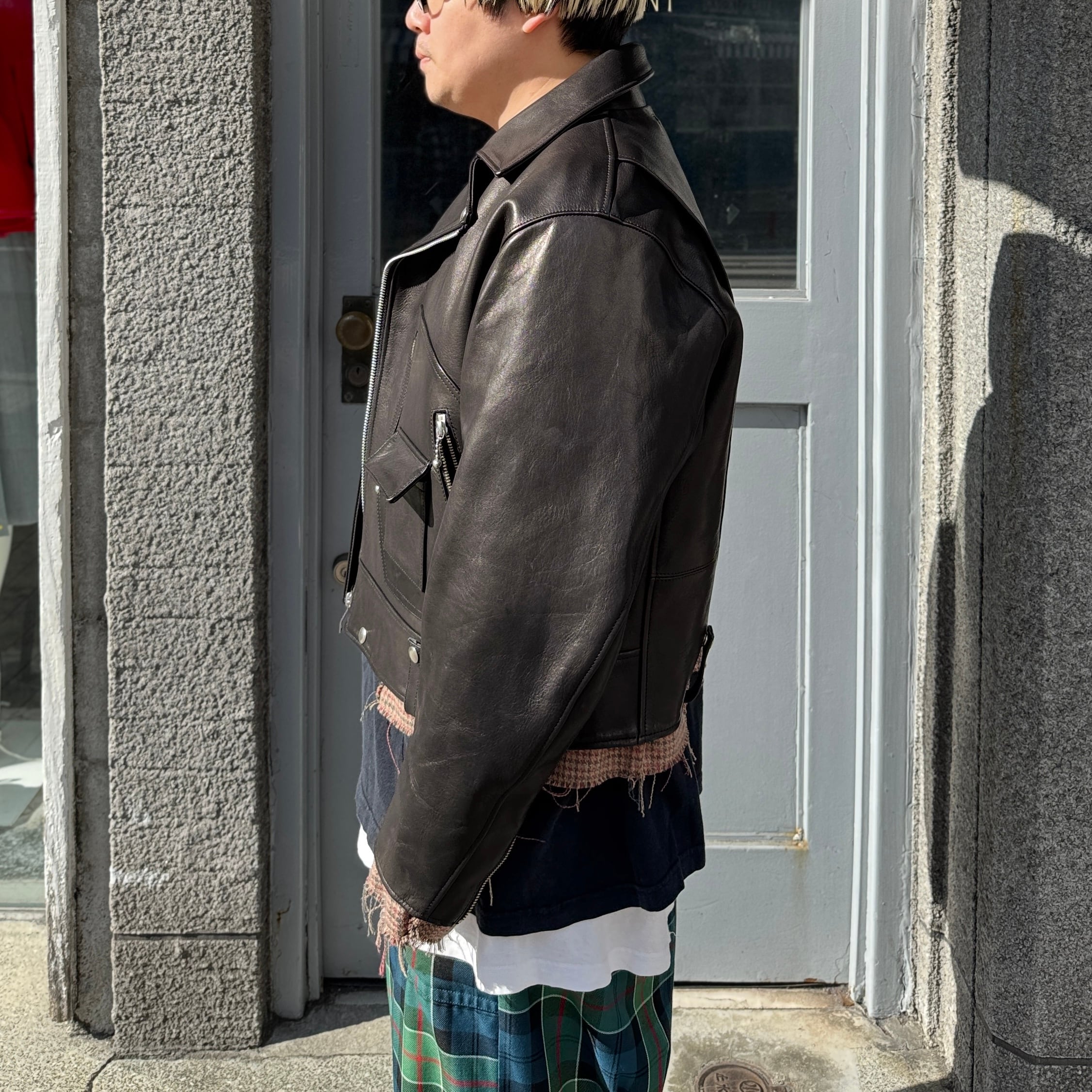 SEVESKIG / Cow Leather D-Pocket Riders / BLACK | ふぁいん
