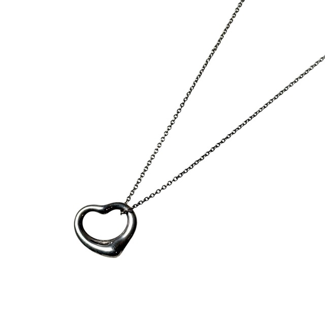 TIFFANY silver “Open Heart” pendant necklace