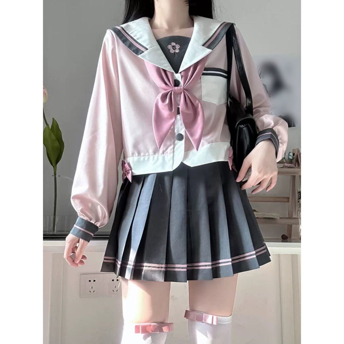 放課後のラブレター・ダスティーピンクセーラー服セットアップ