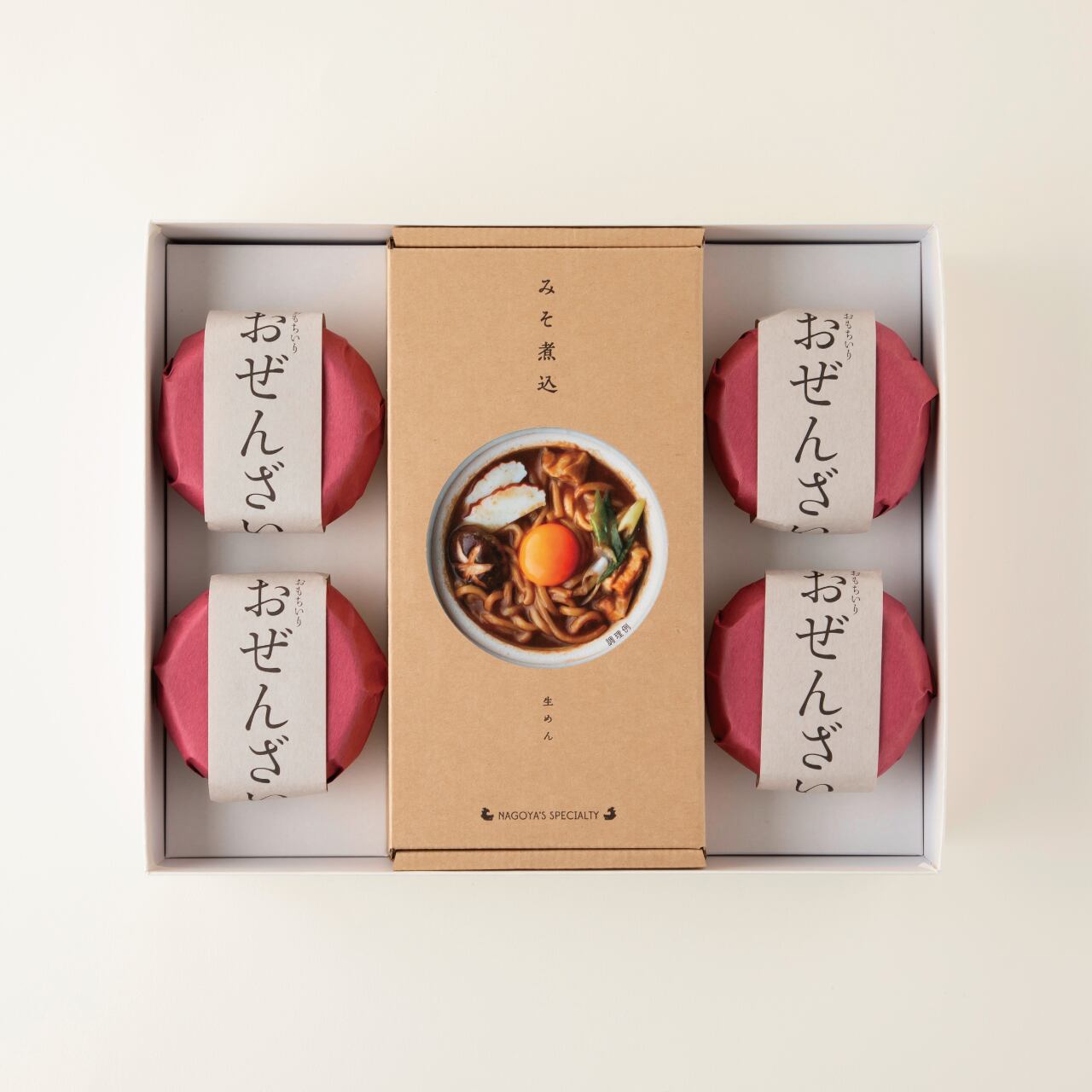 お餅入おぜんざい+みそ煮込うどん 4食入 詰め合わせ