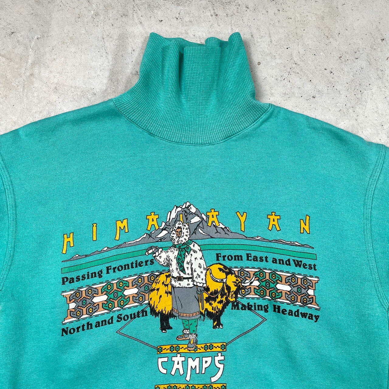 kids】80〜90年代 フランス製 CAMPS HIMALAYAN プリントスウェット 