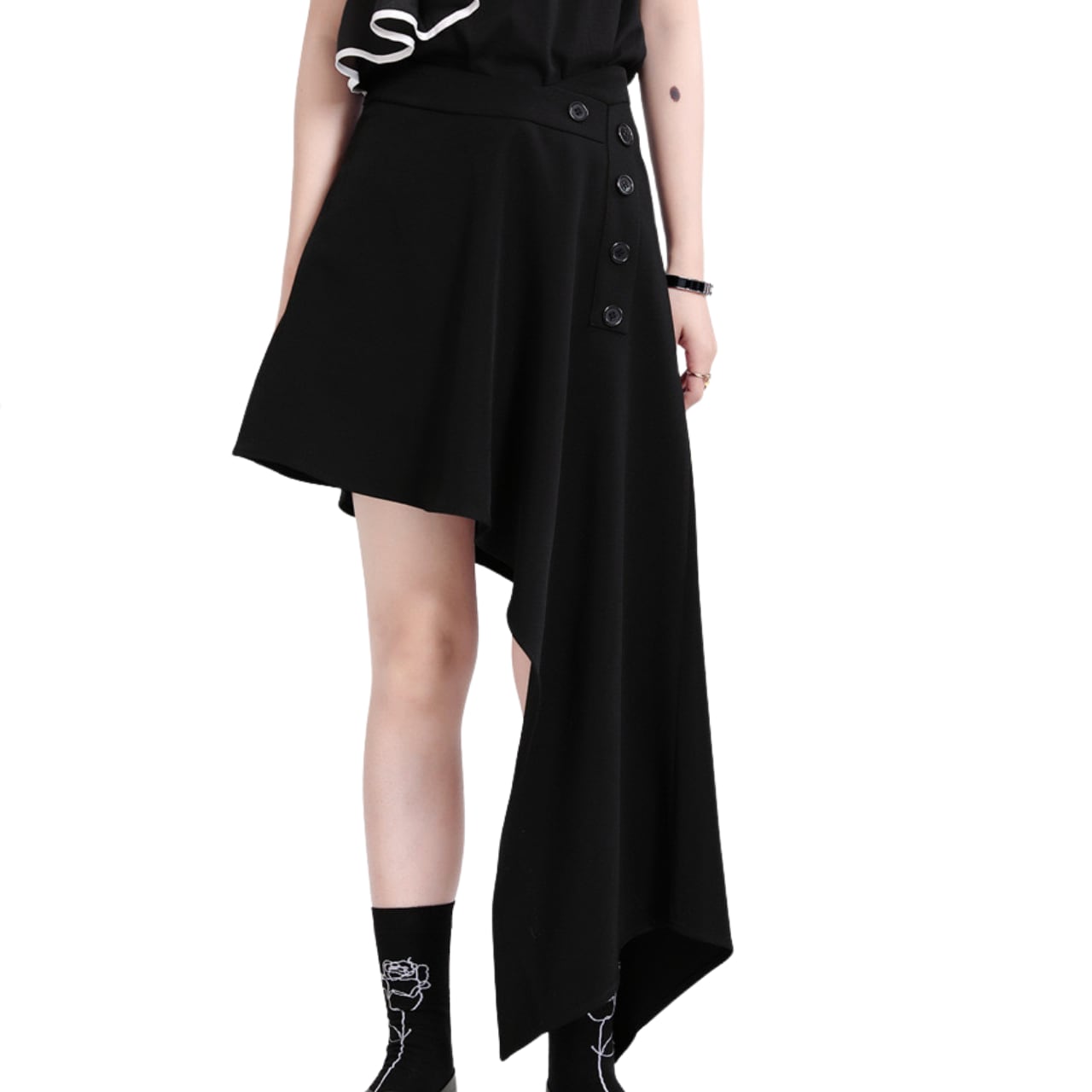 ボタンダウンミニスカート R0069