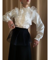 frill tulle design remake shirt-4165-6