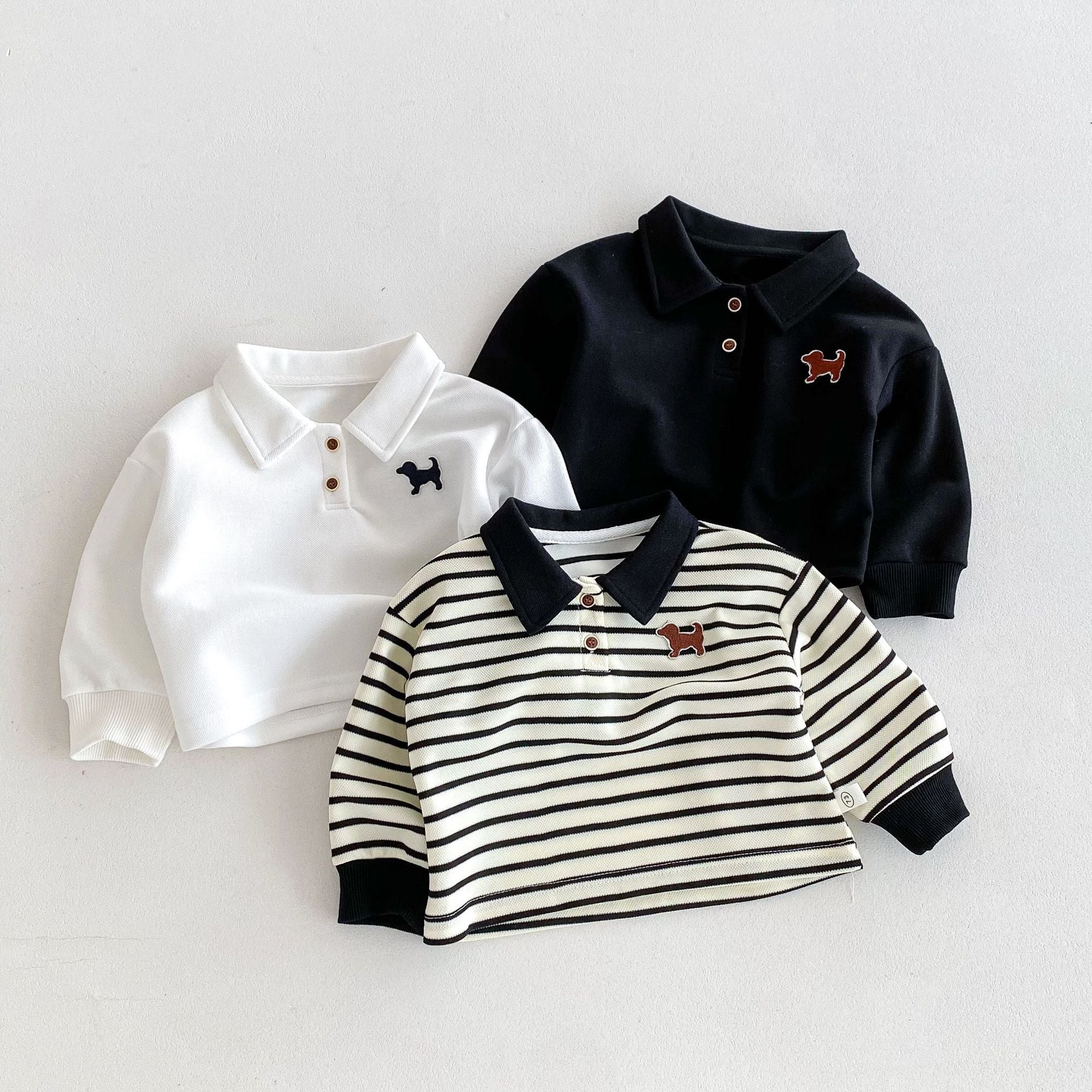 【BABY&KID】秋新作 犬柄長袖シャツ