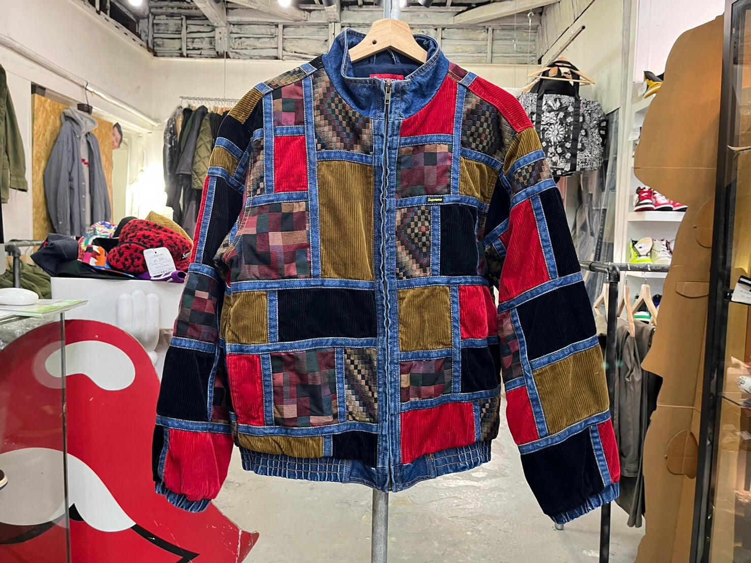 Gジャン/デニムジャケットsupreme corduroy patchwork denim jacket