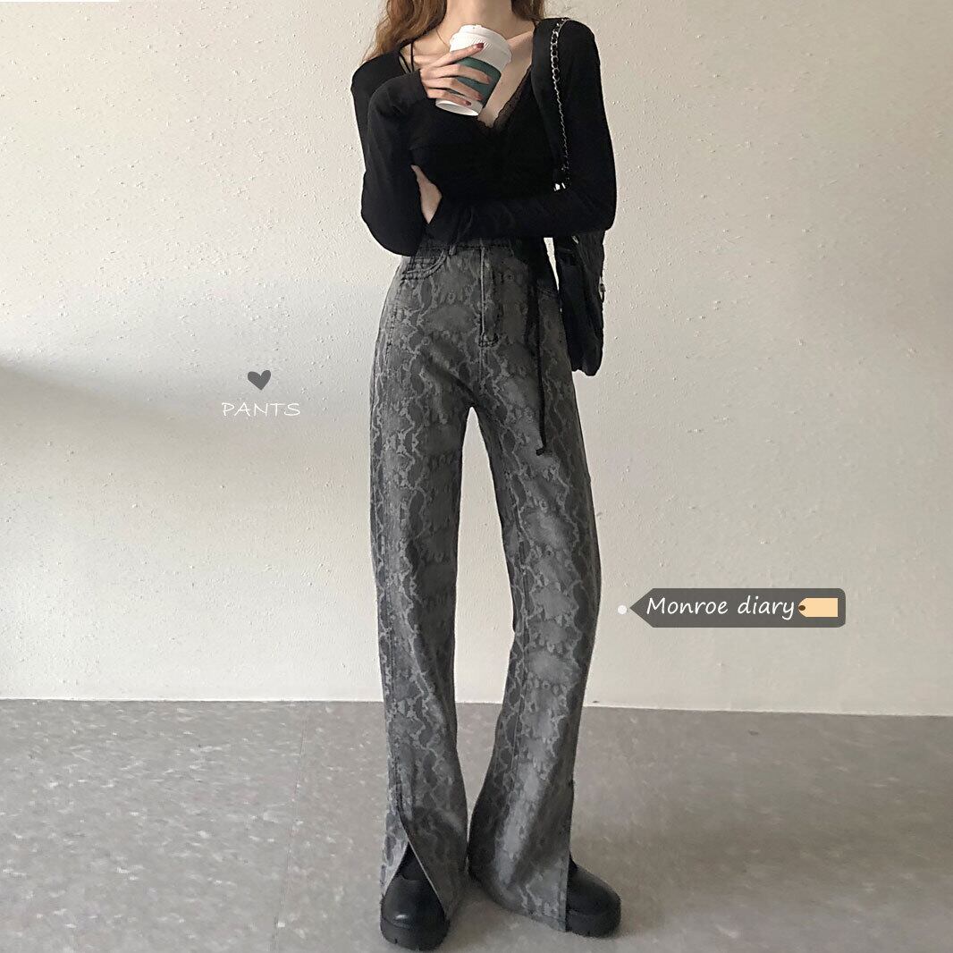 ハイウェストスリムジーンズ サマーパンツ 夏物 モンロー80304011511