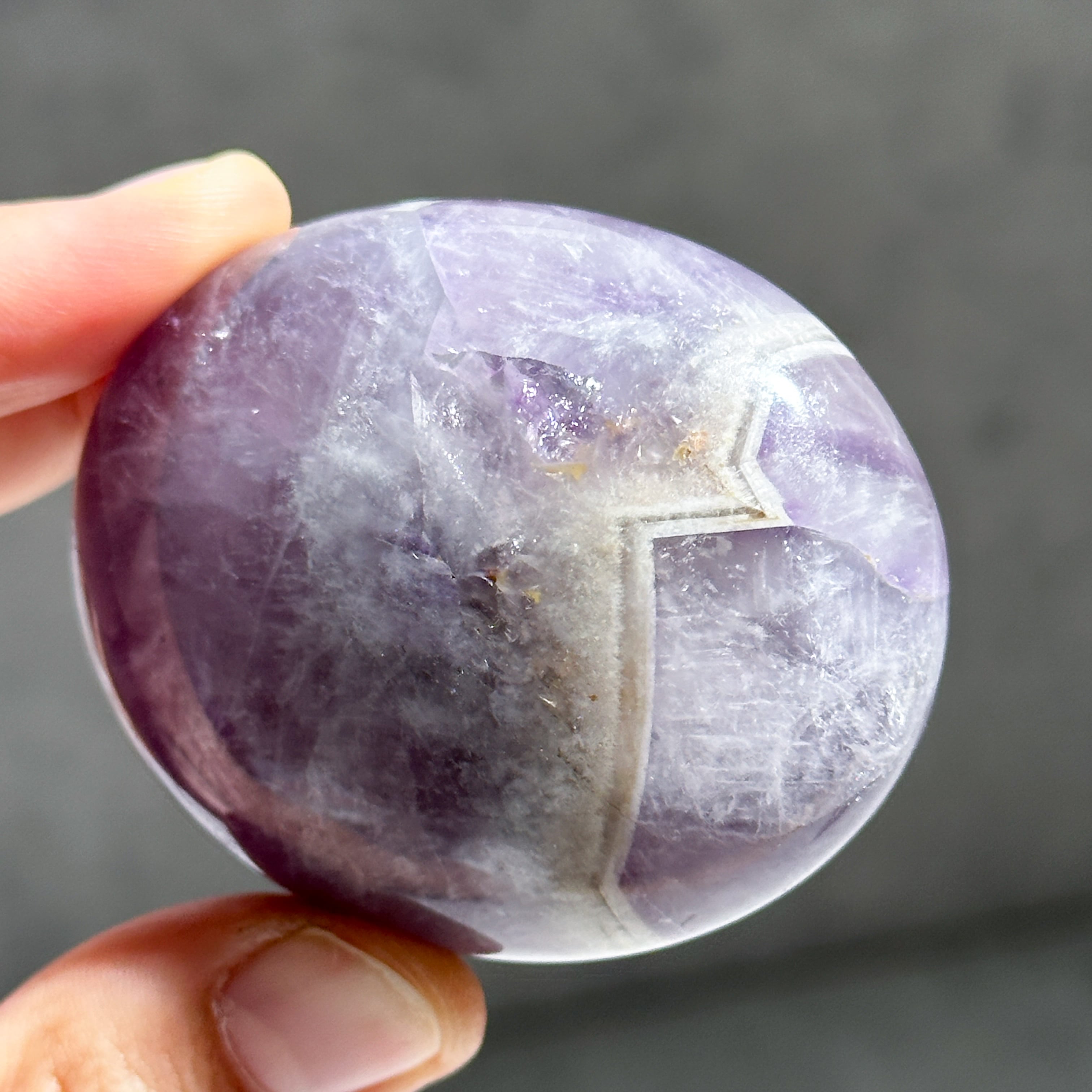 ドリームアメジスト♡握り石♡ お財布に♡No2203 新品 ドリームアメジスト 握り石 ハート ドリームアメジスト♡握り石