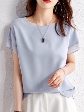 ◆予約◆袖シフォンTシャツ(ネコポス対応)(ご注文から1-2週間程でお届け)