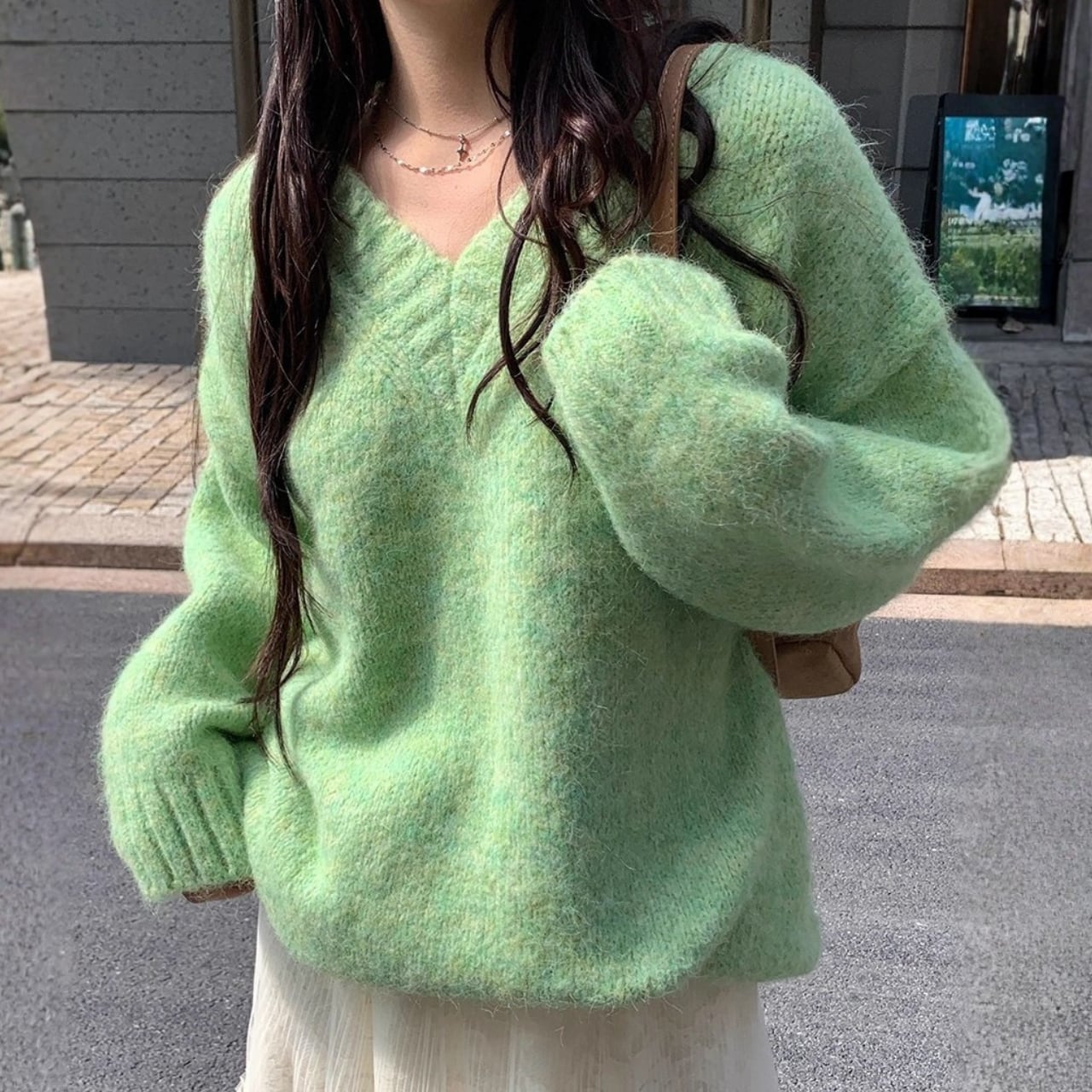 ルーズシルエットVネックニット(2color) R01495