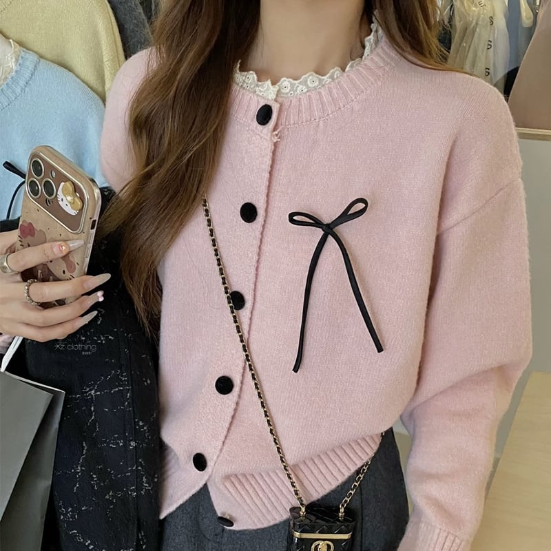 【outer】レースドッキングカーディガン Q6536