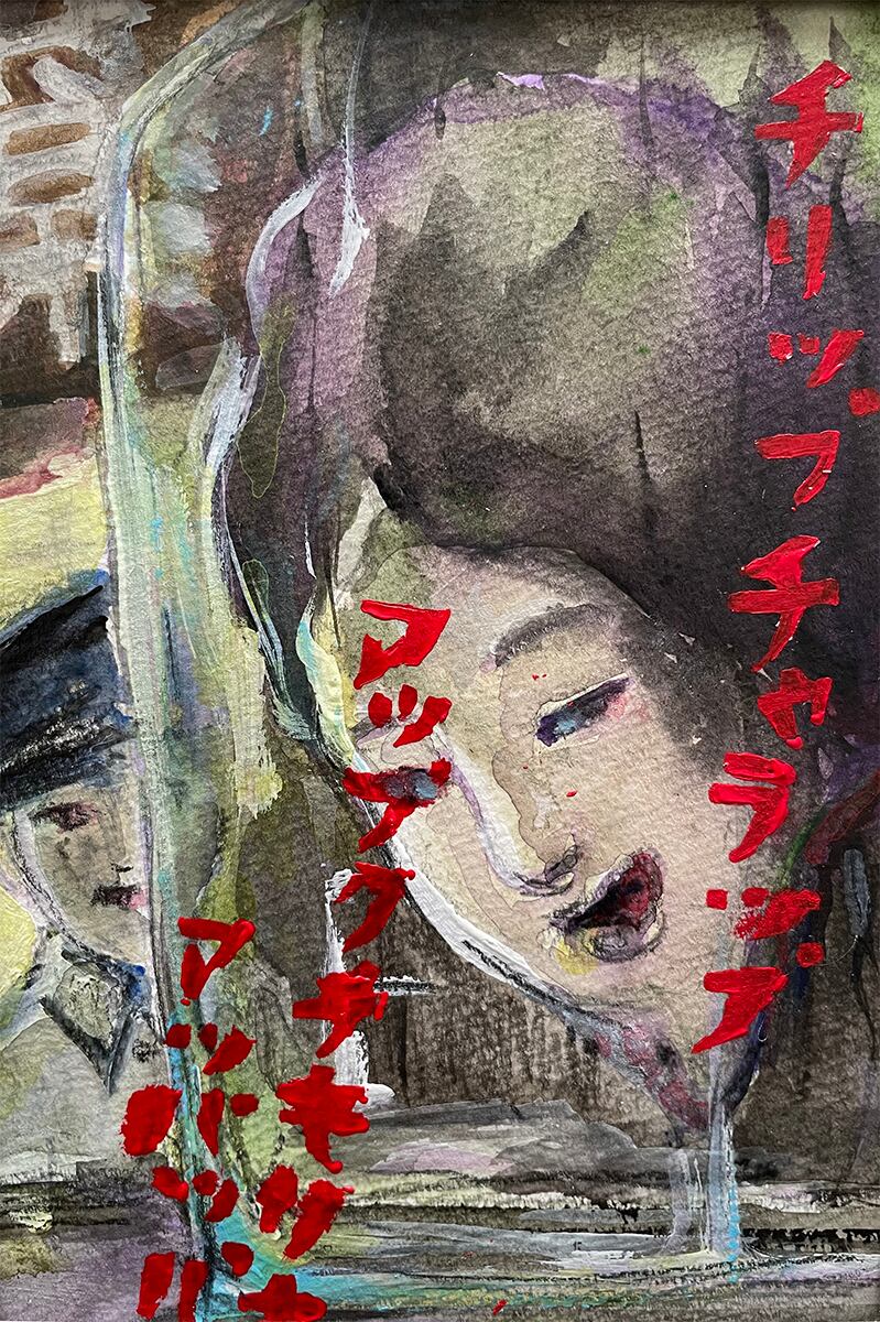 二枚組アクリル抽象画「自傷と降臨」｜現代アート・一点もの原画