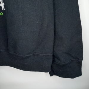 ギルダン　クルーネック　プリント　スウェット　トレーナー　ブラック　L