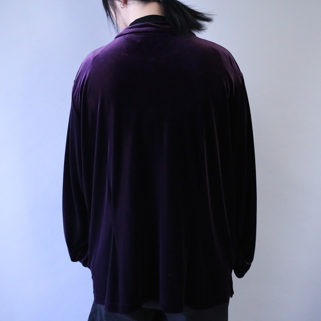 loose over silhouette violet china velours shirt