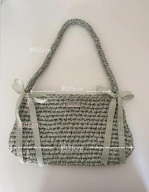 【即納】gingham check 4 green