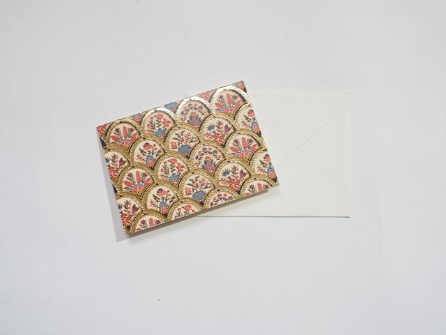 ミニメッセージカード　箔押しムガル　C251213