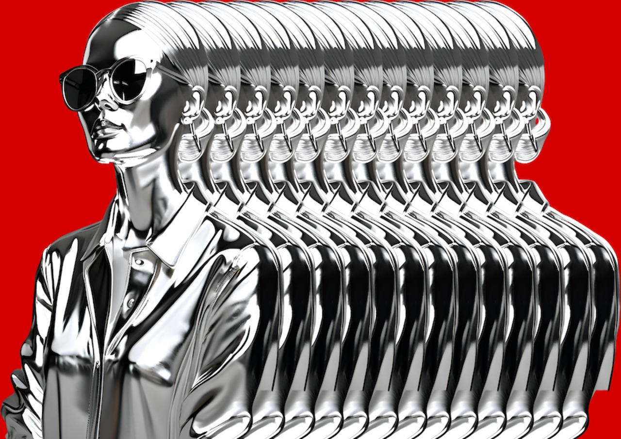 Iron Woman 13｜メタリック質感の女性像が魅せるモダン抽象アートポスター｜空間に強い存在感を添えるスタイリッシュ壁掛けアート｜日本製A2ポスター