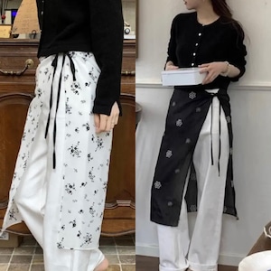 2color / フラワーレイヤードラップスカート